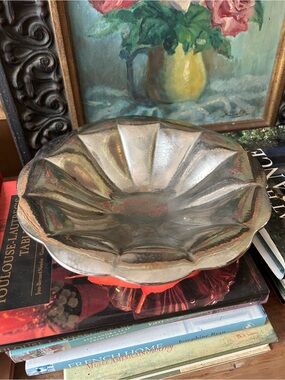 Vintage Art Deco Silver Plate Decorative Fruit Bowl with Bakelite Ball Feet